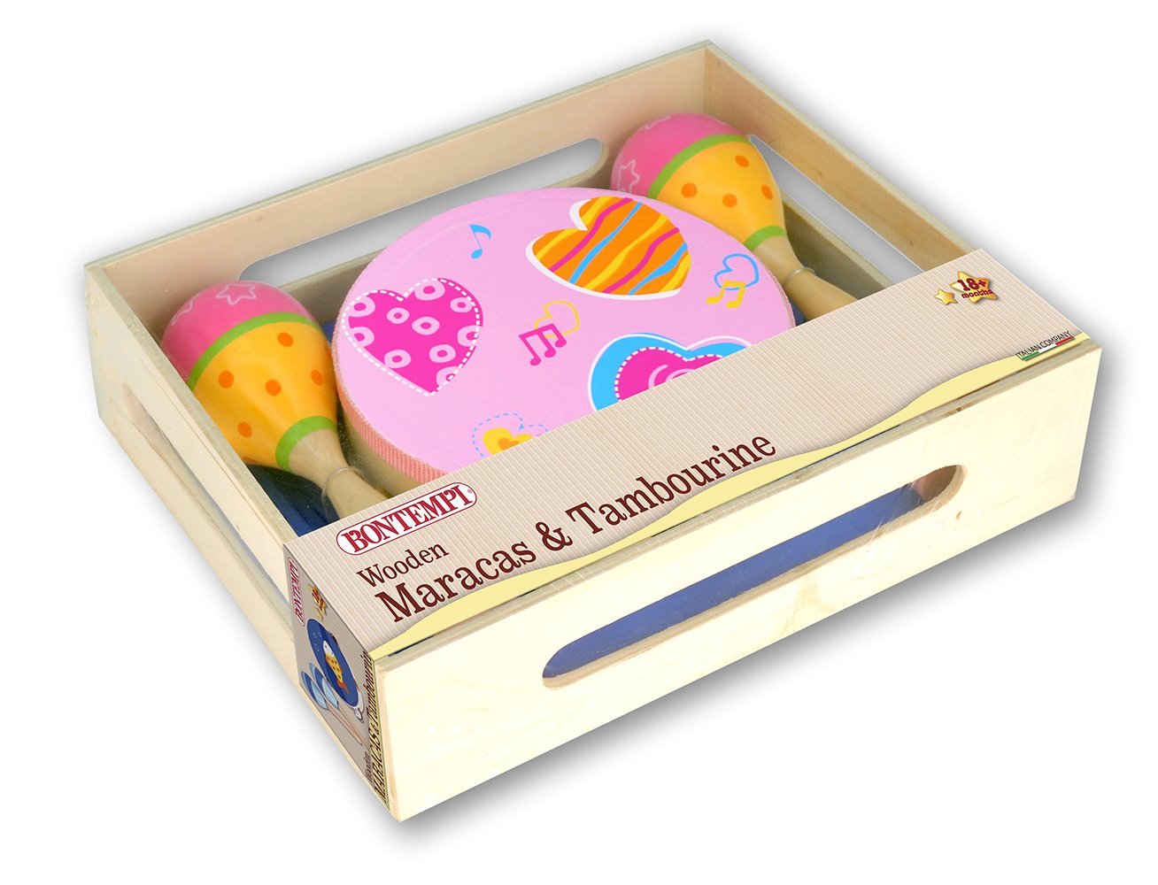 Bontempi 61 0510 Wooden Maracas and Tambourine Mix Instruments, Multi-color - Image 3