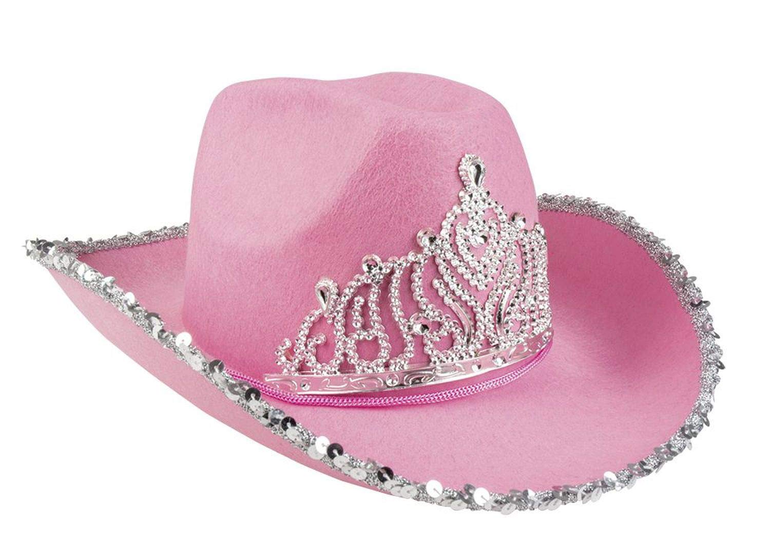 Boland Adult Pink Glimmer Cowgirl Hat, Western Fancy Dress Accessory, Ladies Cowboy Hat, Cowgirl Hat for Women Rodeo, Party