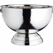 BarCraft BCHAMBOWL Footed Metal Champagne Cooler/Punch Bowl, Stainless Steel, Silver, 37 x 37 x 25 cm