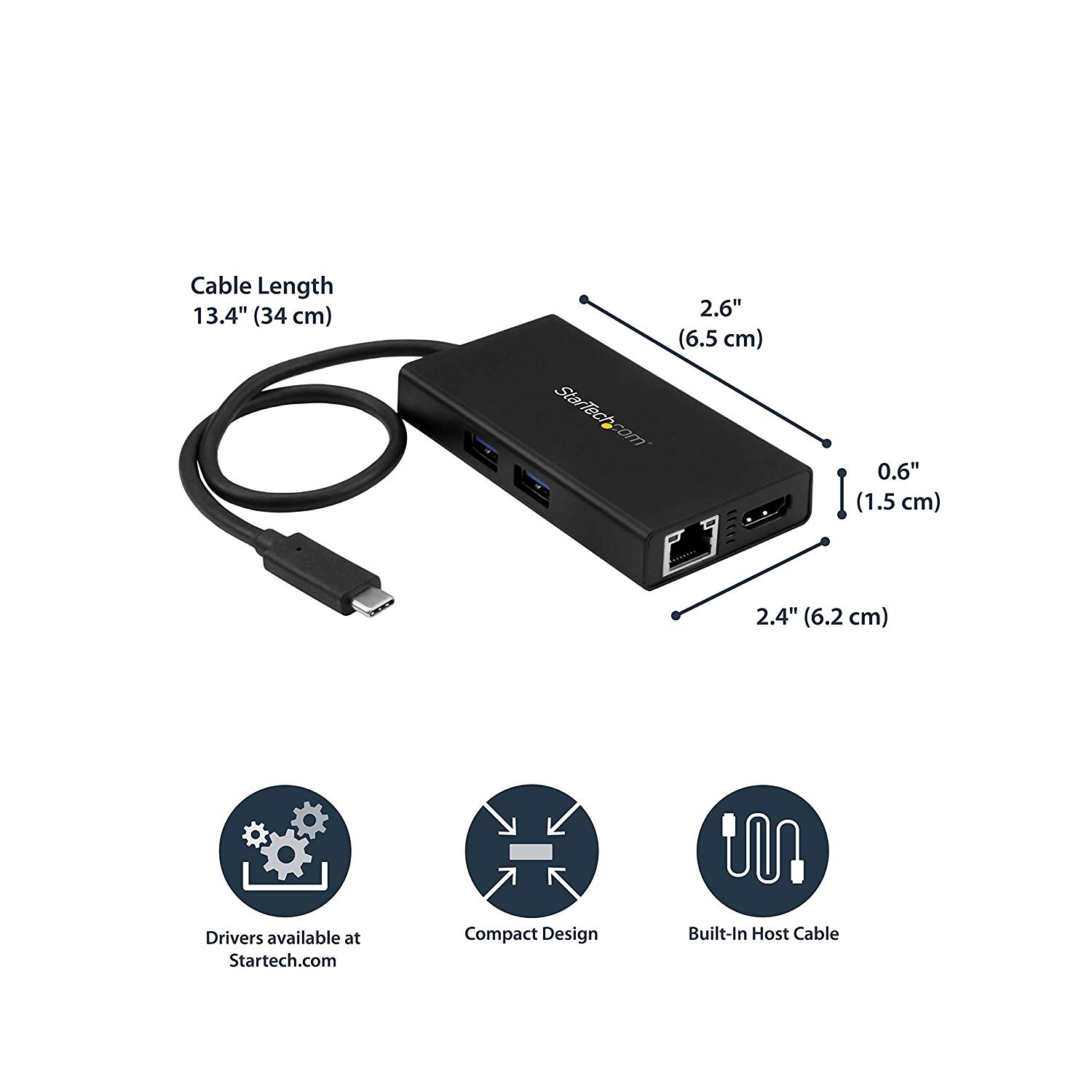 StarTech.com USB-C Multiport Adapter, USB-C Travel Docking Station with 4K HDMI, 60W Power Delivery Pass-Through, GbE - Image 4
