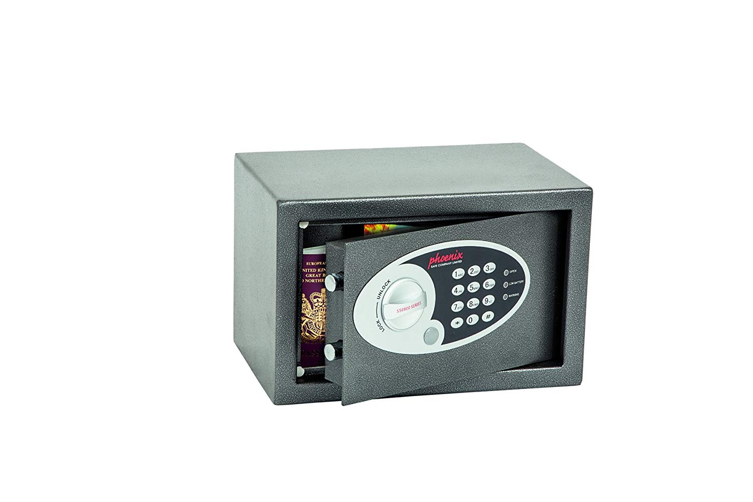 Phoenix Safe Company, SS0801E Vela Home & Office Security Safe, Twin Locking Bolts, Electronic Locking