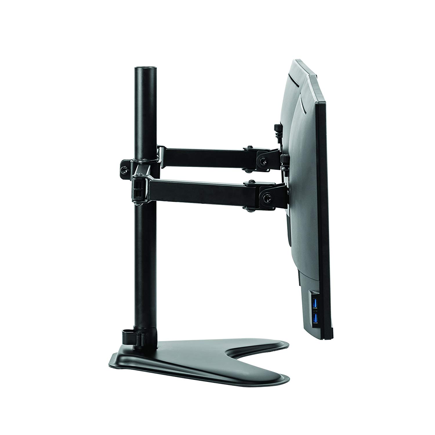 Fellowes Dual Monitor Arm, Seasa Freestanding Monitor Mount for 8KG 27 inch Screens, Ergonomic Adjustable Monitor Arm - Image 4