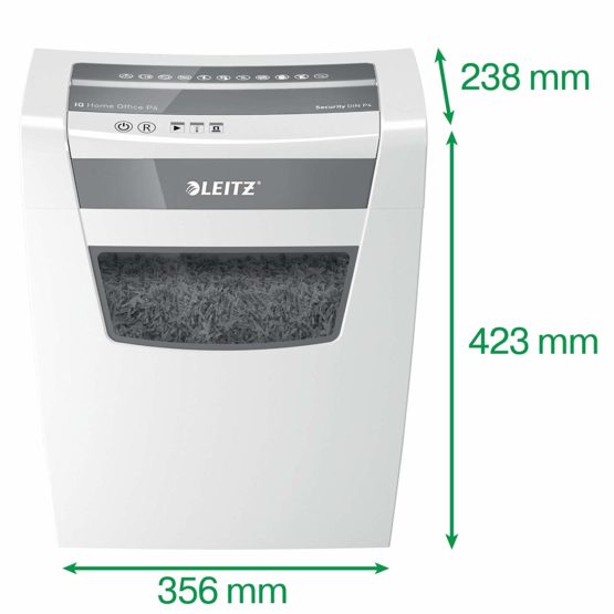 Leitz IQ Home Office Cross Cut Paper Shredder, Shreds 10 Sheets, 23 Litre Bin, White, 80091000 - Image 4