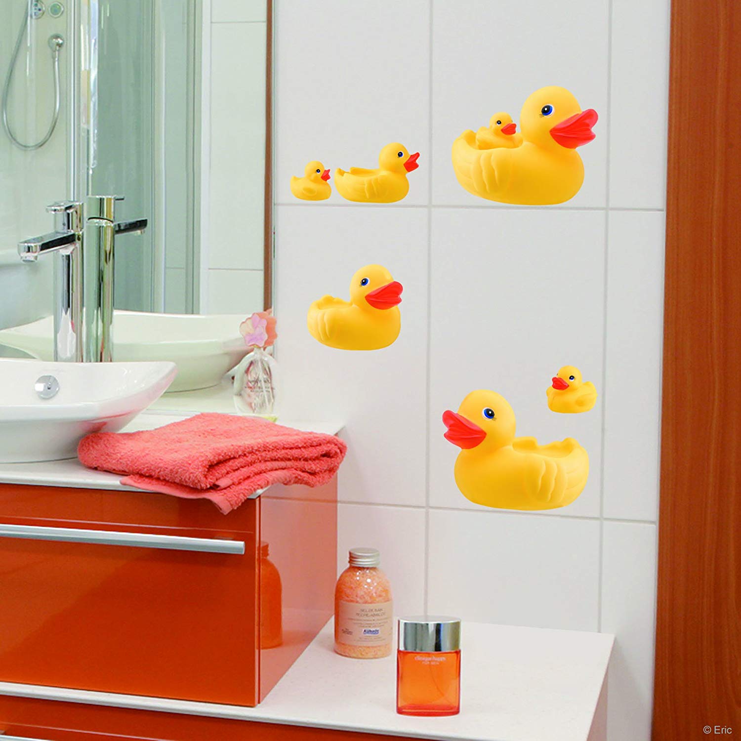 Plage Wall tiles stickers, Bath duck, 4 Sheets, each 14,5 x 14,5 cm, Multicolor - Image 2