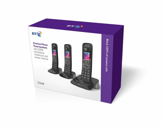 BT Premium Cordless Home Phone with 100 Percent Nuisance Call Blocking, Mobile Sync, Answer Machine, Trio Handset Pack - Image 4