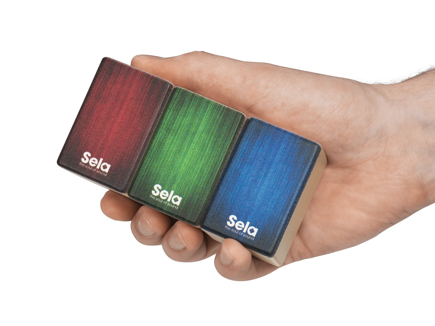 Sela SE 108 Mini Cajon Shaker Set, Rot, Grün und Blau - Image 4
