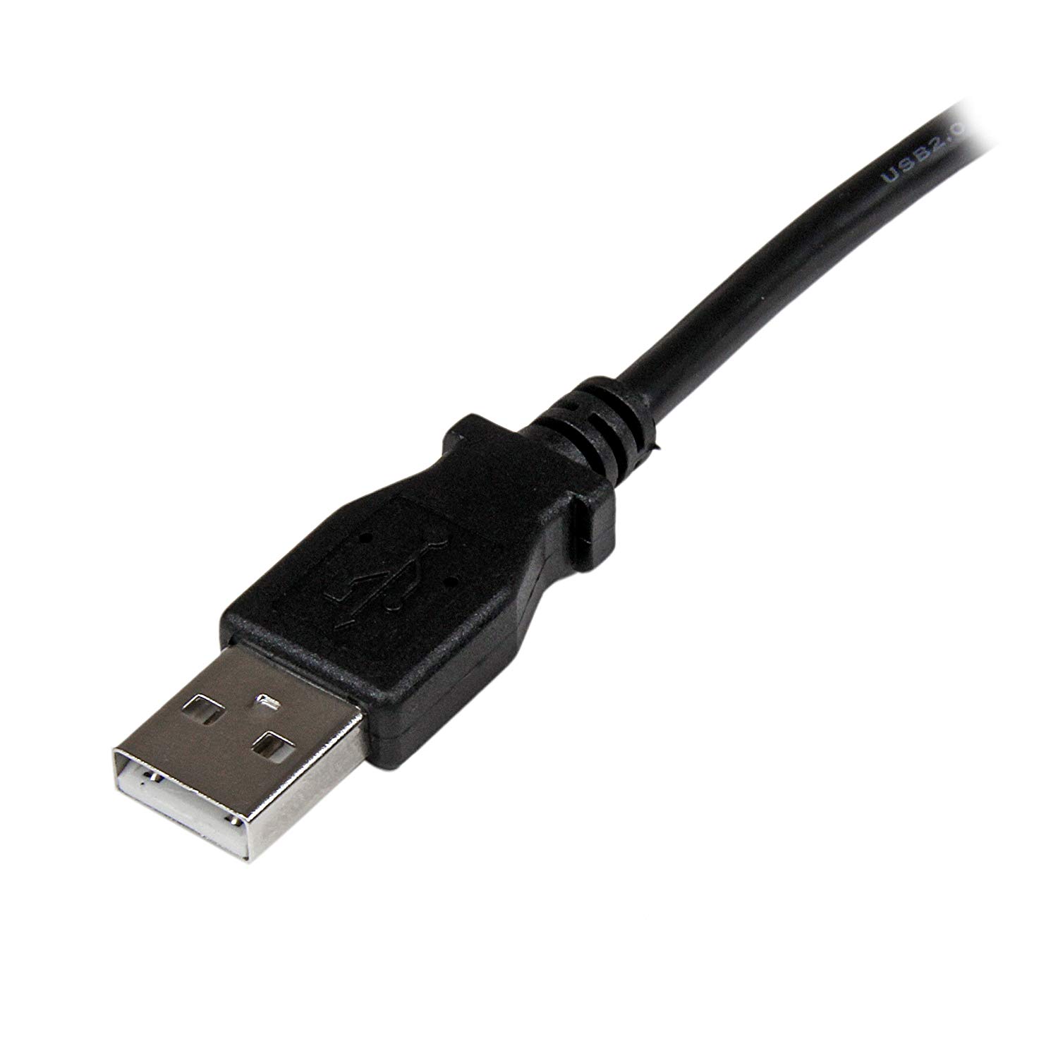 StarTech.com 2m USB 2.0 A to Right Angle B Cable - M/M, Black, 6 ft/2 m - Image 2