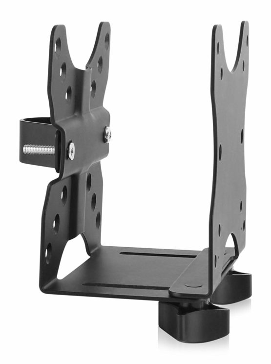 ICY BOX IB-MSA102-VM Mount for Mini PC (Intel NUC, Mac mini etc.) up to 5 kg, Mounting on Monitor Stand or VESA, Variable Width, Steel, Black - Image 2