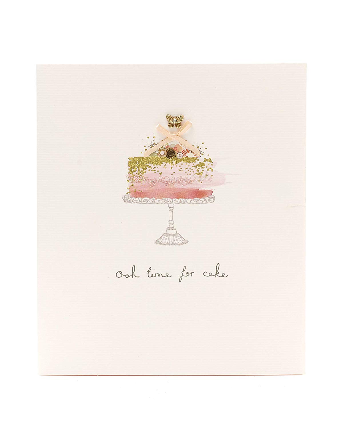 UK Greetings Birthday Card for Her/Female/Friend with Envelope - Pretty Cake Design, Pink, 137mm x 159mm