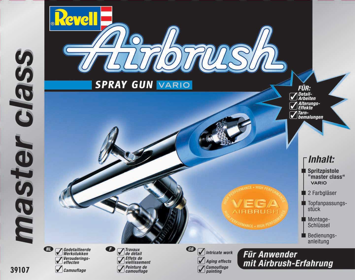 Revell 39107 Spray Gun Master Class (Vario), Multi-color, Large