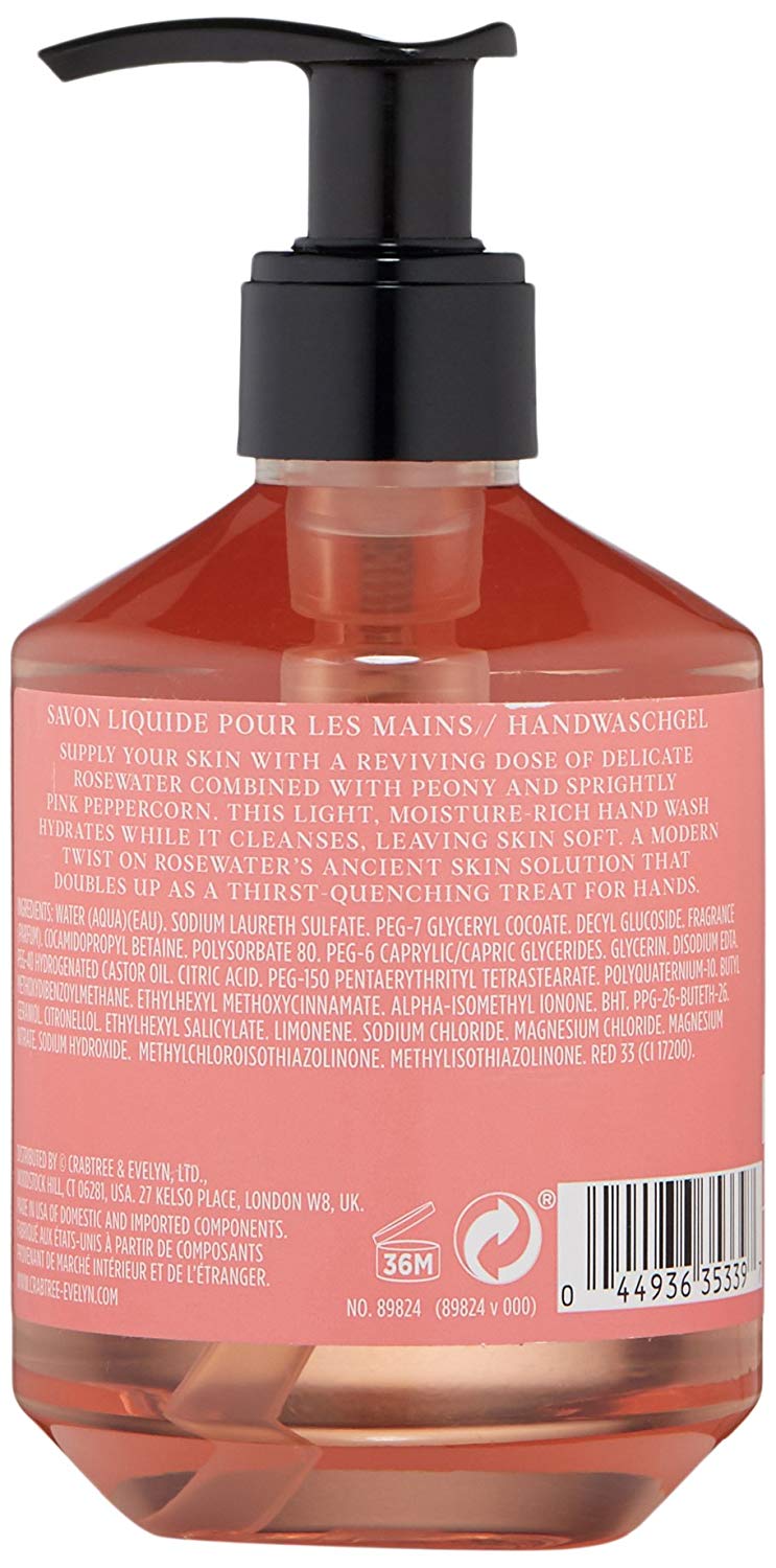 Crabtree & Evelyn Rosewater and Pink Peppercorn Hydrating Hand Wash, 250 ml, 250 ml (Pack of 1) - Image 2