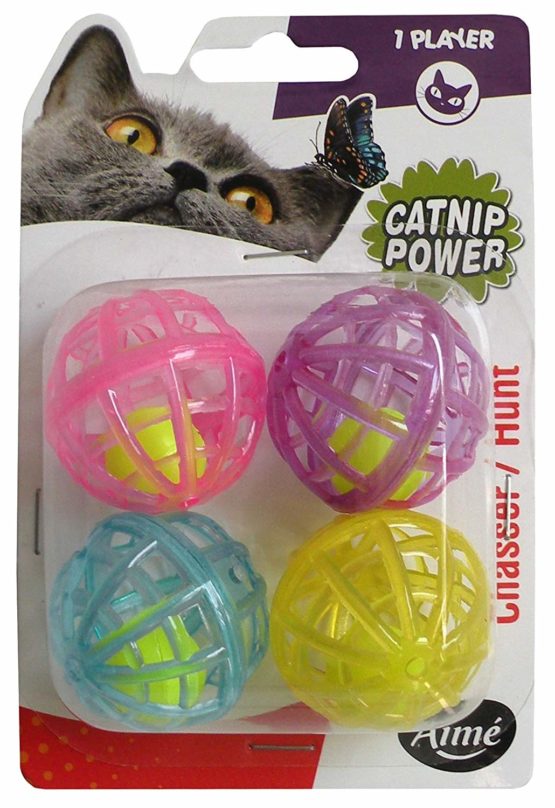 Aime Bell Ball Cat Toys - Pack of 4