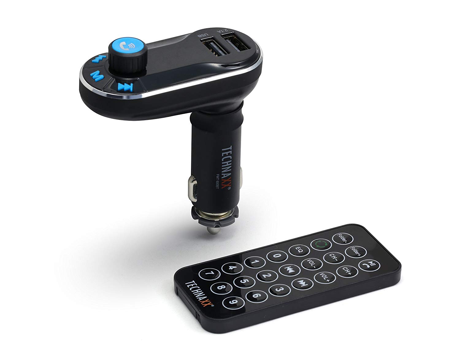 Technaxx FM transmitter + MP3 player + Bluetooth, LCD display (FMT600BT), black