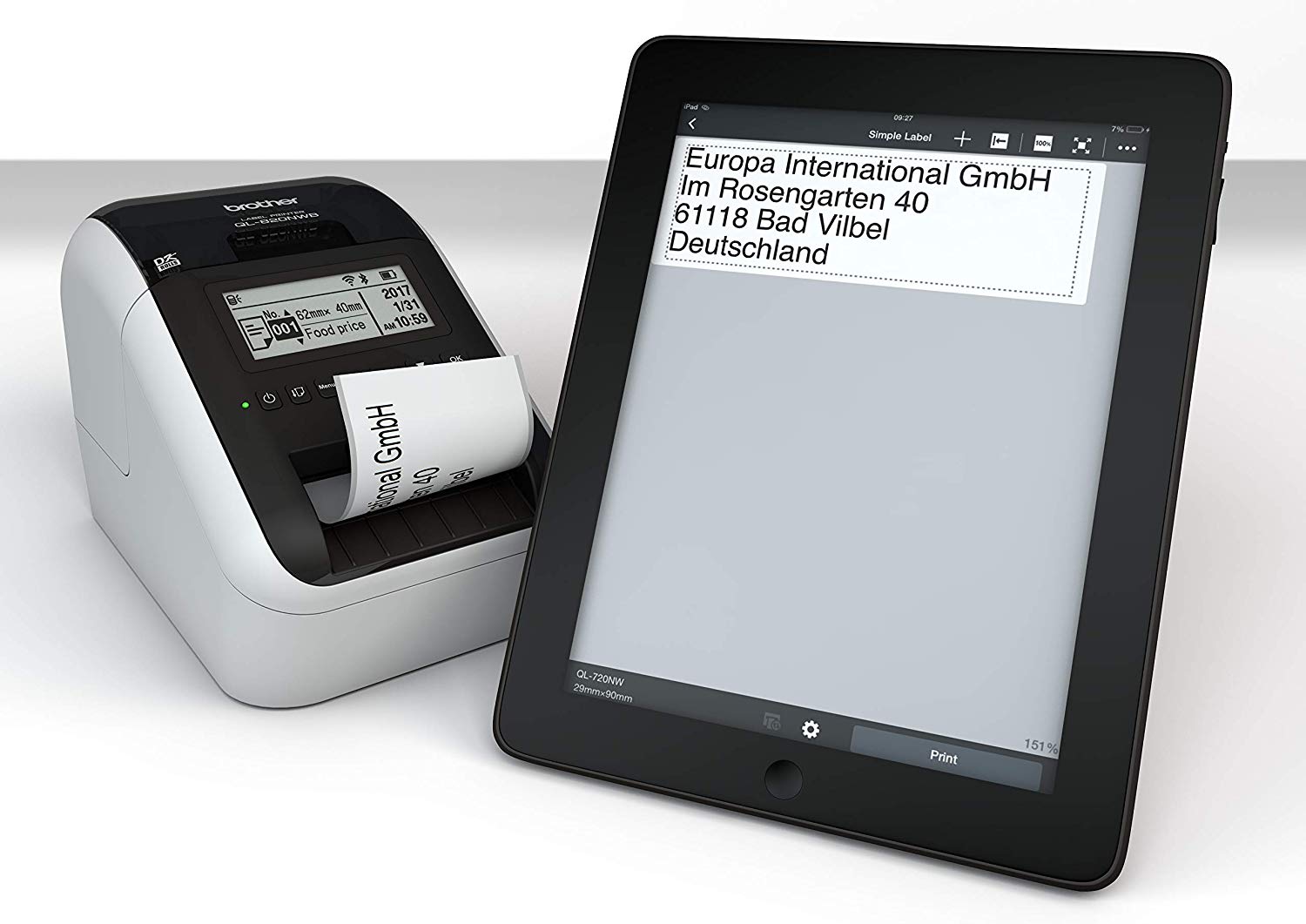 Brother QL-820NWB Label Maker, Wireless/USB 2.0/Network/Bluetooth, Address Label Printer, Desktop, Up to 62mm Wide Labels - Image 4