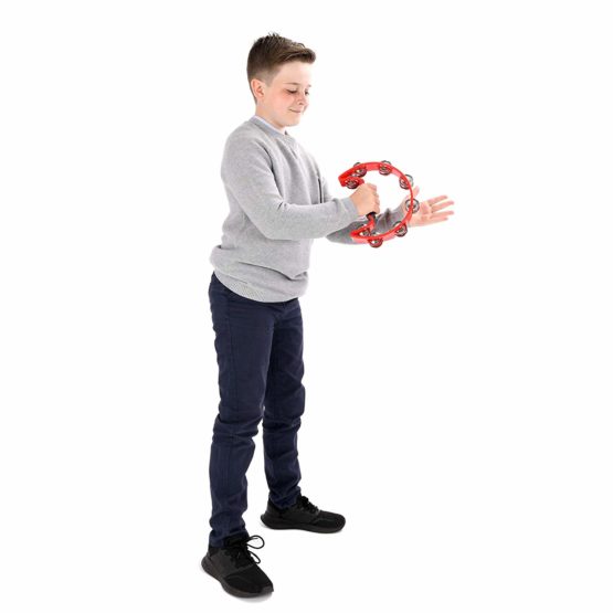 Percussion Plus Half Moon Tambourine - Red - Image 3