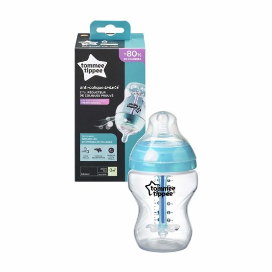 Tommee Tippee Anti-Colic Baby Bottle, Slow Flow Breast-Like Teat and Unique Anti-Colic Venting System, 260ml, Pack of 1, Clear - Image 4