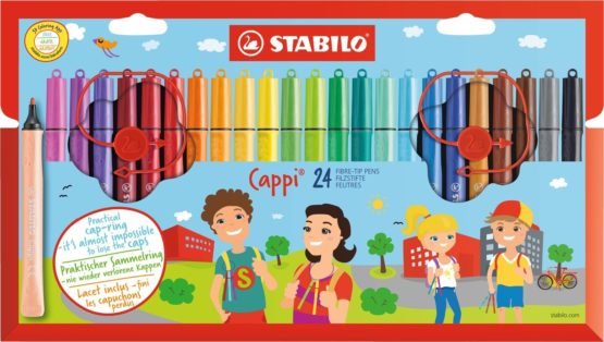 Felt Tip Pen - STABILO Cappi Wallet of 24 Assorted Colours + 2 cap-rings