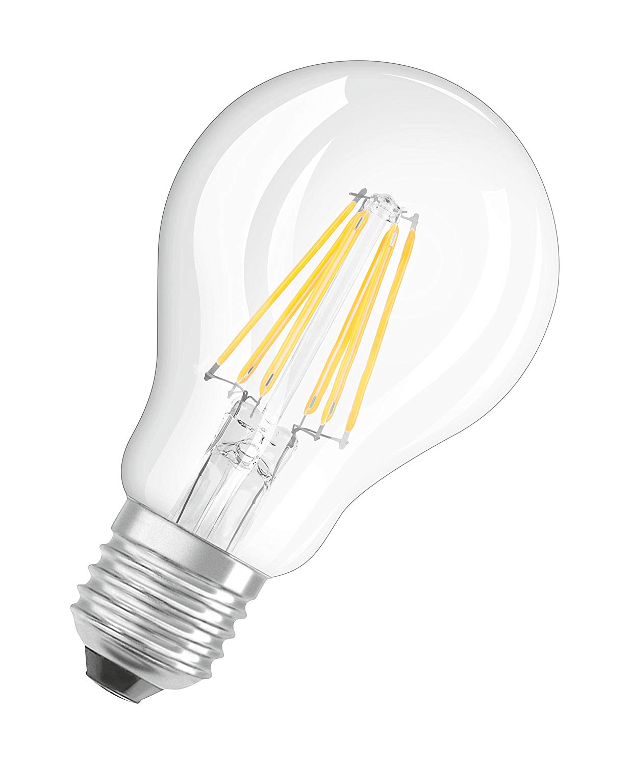 Osram LED Base Classic A, in Piston Shape with E27 Socket, Non-dimmable, 7W, Replaces 60 watts, flam Color Clear, Warm White - Image 2