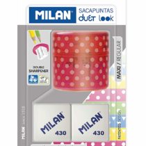 Blister Duet Look Pink Pencil Sharpener with 2 Erasers 430