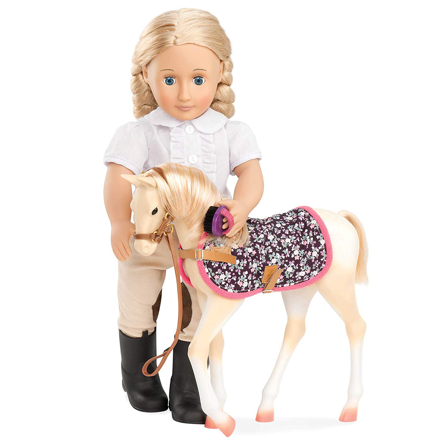 Our Generation - Baby Horse Toy - Grooming Set - 18-inch Doll Accessories - Pretend Play - Toys For Kids Ages 3 & Up - Palomino Foal - Image 4