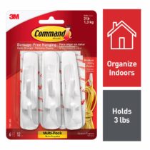 Command Utility Hooks Value Pack, Medium, White, 6-Hook, 2-Pack