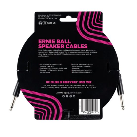 Ernie Ball 3 ft Straight / Straight Speaker Cable - Image 2