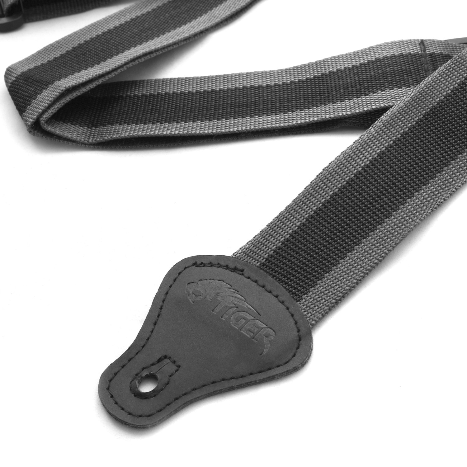 TIGER STP2-GY Nylon Guitar Strap for Acoustic Classical, Electric and Bass Guitars Grey - Image 2