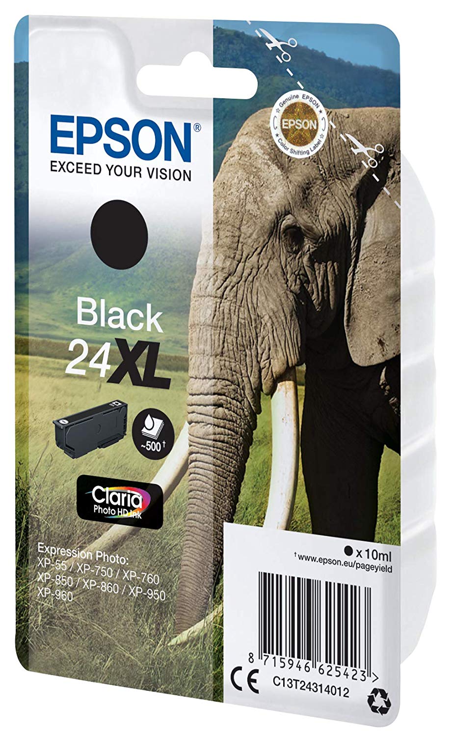 Epson 24XL Black Elephant High Yield Genuine, Claria Photo HD Ink Cartridge, XL High Capacity - Image 2