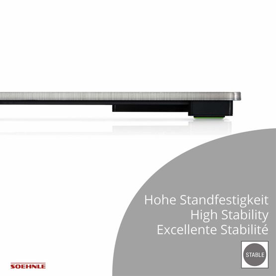 Soehnle Style Sense Safe 300 Digital Scale, Bathroom Scale with XL LED Screen and Extra-Thin Design, Personal Scale, Stainless Steel - Image 3