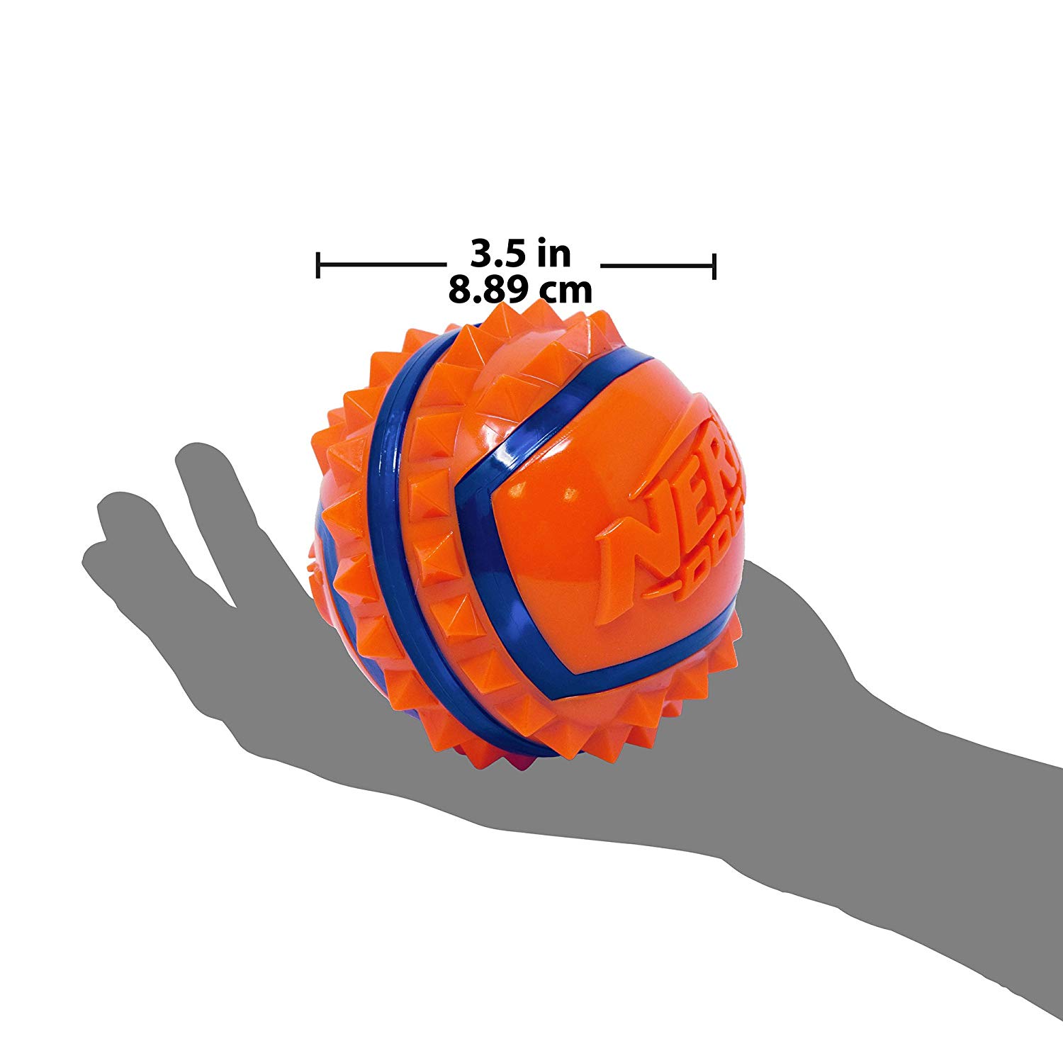 Nerf Dog Two Tone TPR Spike Ball, Large, orange - Image 4