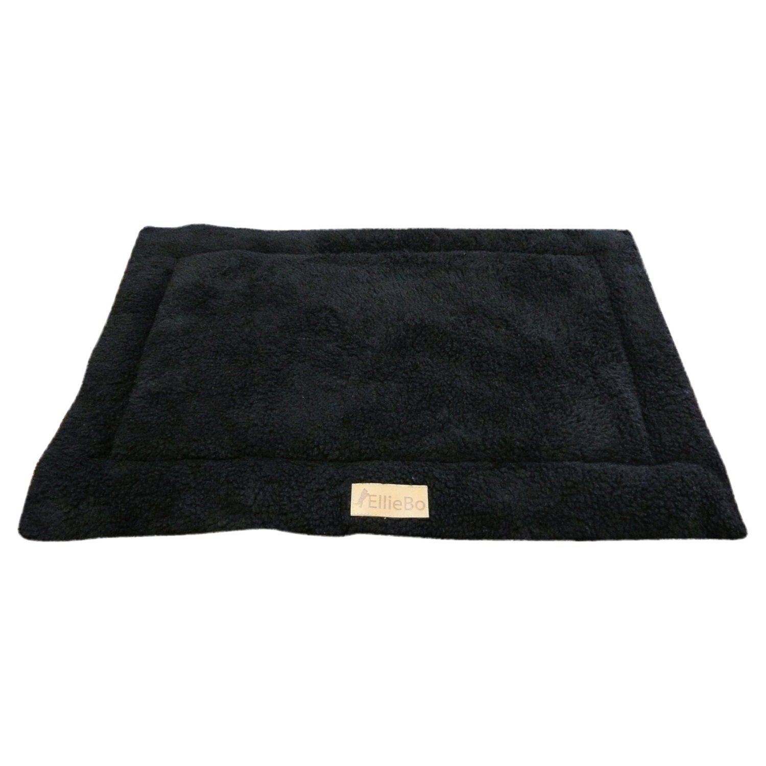 Ellie-Bo Large Black Sherpa Fleece Mat for 36-inch Dog Cage, 87 x 57 x 3 cm (L x W x H)