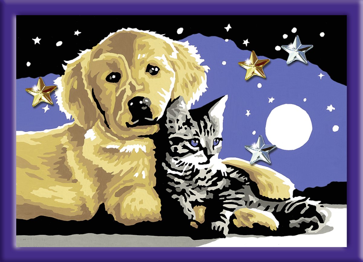 Ravensburger 280162 "Brilliant Sparkling Stars Painting By Numbers Set, White, Large - Image 2