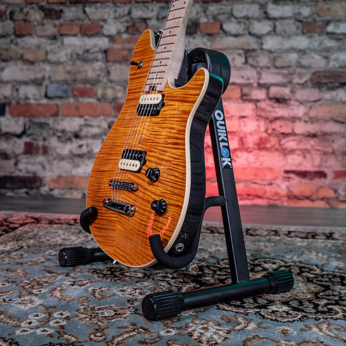 Quik Lok QL/631 Low A-Frame Electric Guitar Stand - Black - Image 3