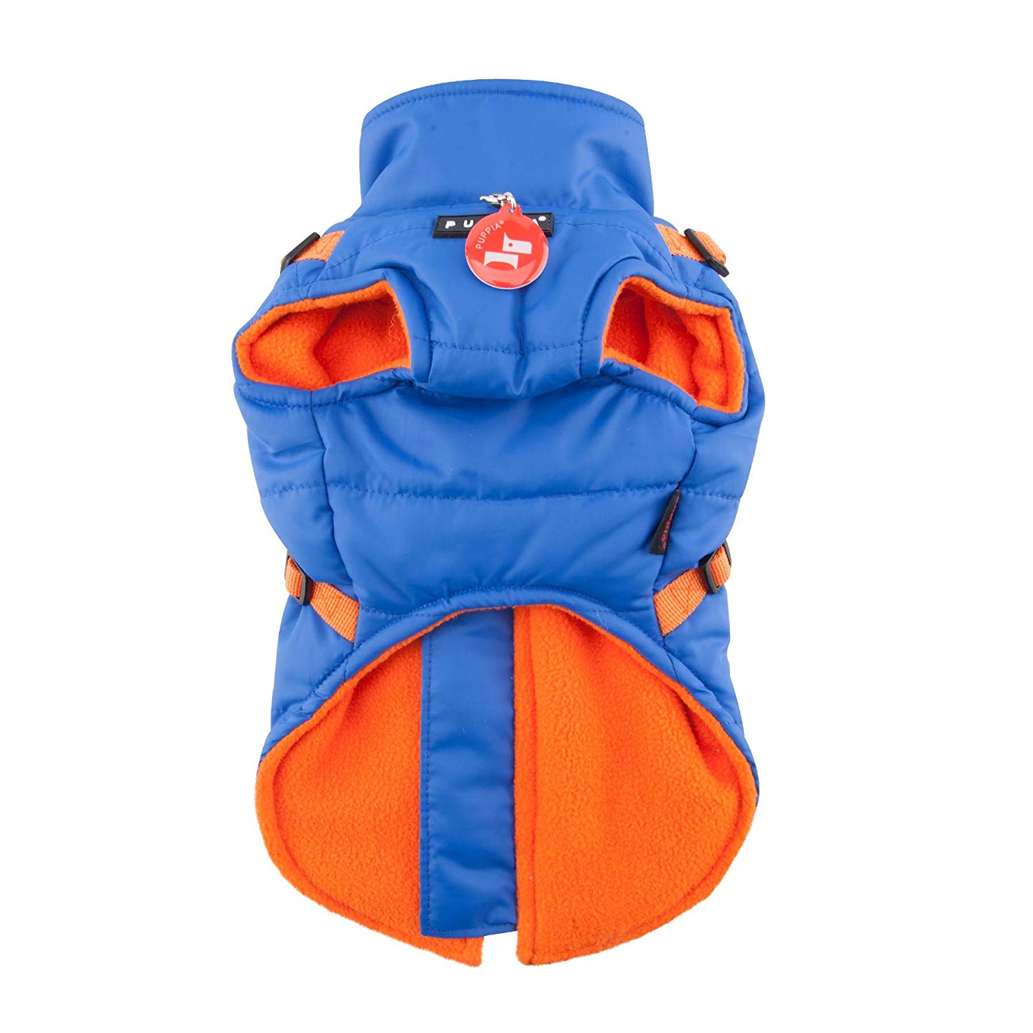 Puppia Dog Coats for Small and Medium Dogs - Waterproof Dog Coat with Harness Lined with fleece for pleasant warmth Blue, M - Image 2