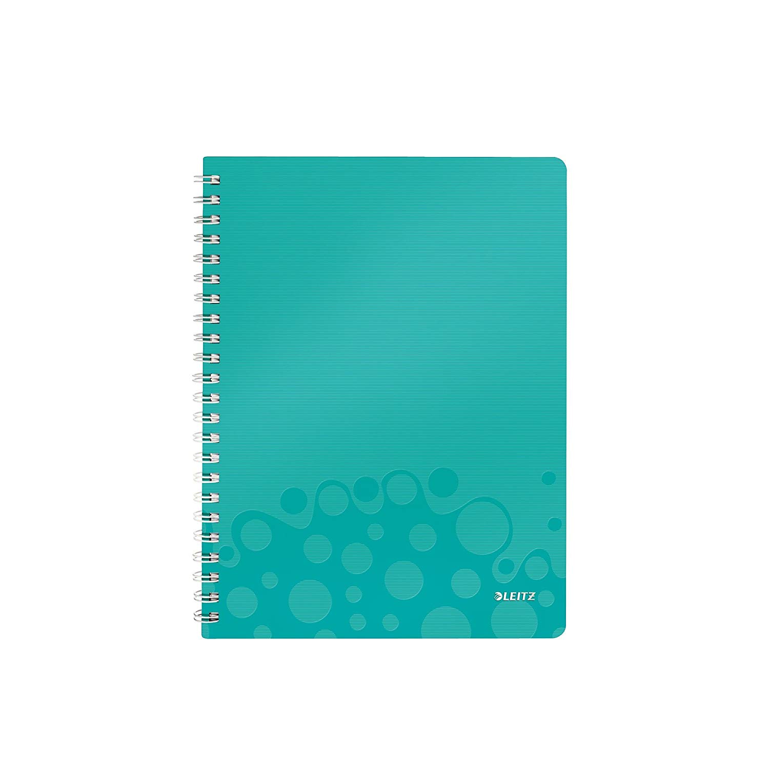 Leitz A4 Flexible Cover Notebook, Ice Blue (Wire Bound, 80 Sheets, Squared Paper, 90 gsm Ivory Paper, Wow Range), Pack of 1