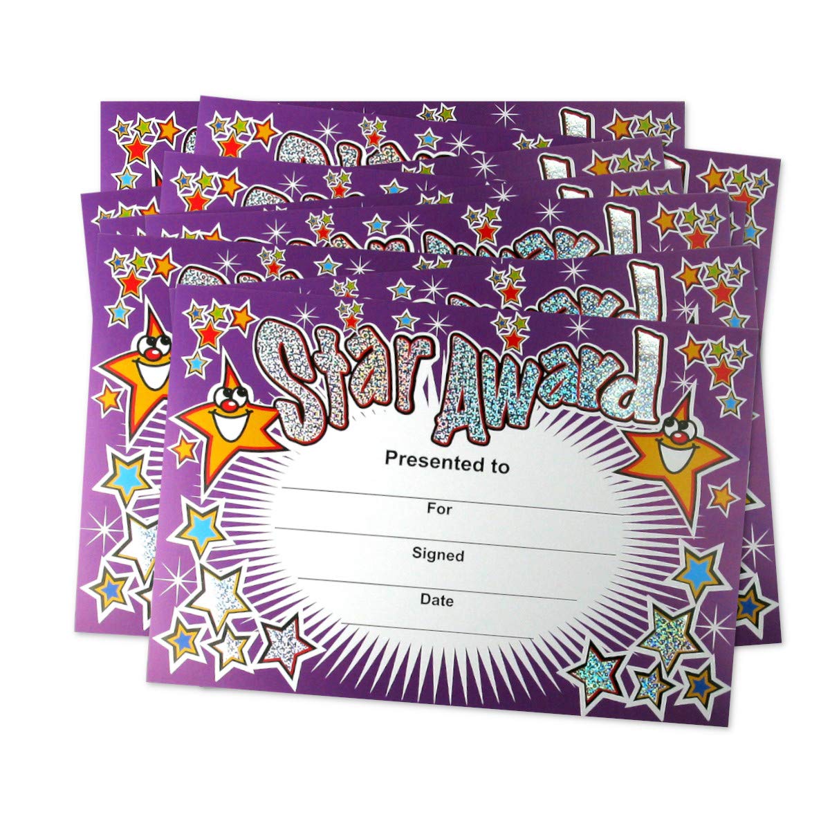Sparkly Reward Certificates for Kids, Pack of 20 A5 Personalised Star Awards for Pupils Teachers & Parents, School - Image 2
