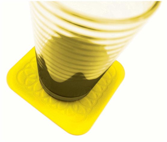 Tenura Yellow Non Slip Coaster 9 x 9cm - Pack of 4 (Eligible for VAT relief in the UK) - Image 3