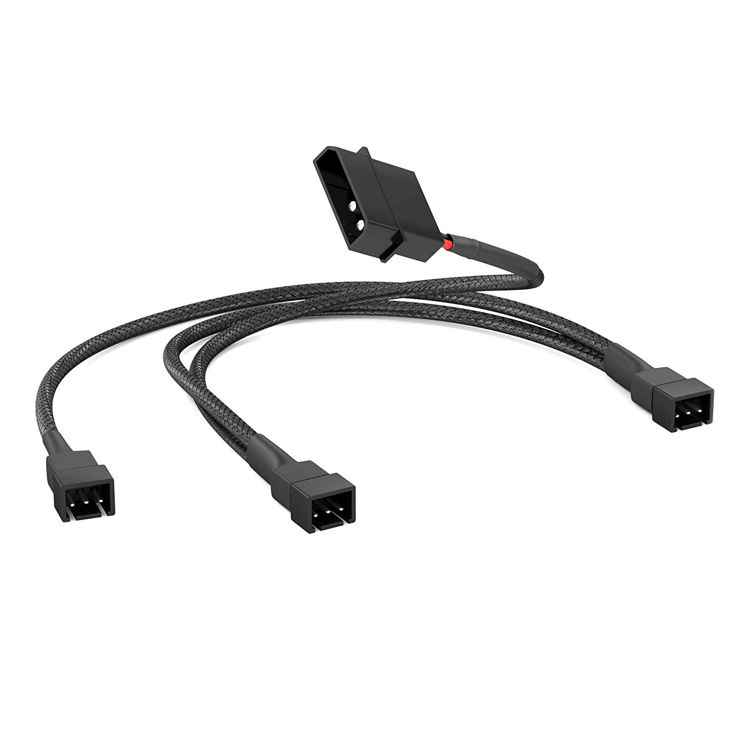 KabelDirekt - 20-20-20cm 4-pin Molex (5.25“) 12V to 3 x 3-pin 2-pole connector fan distribution cable