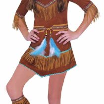 amscan 997654 Native American Dress with Dream Catcher headband - Age 8-10 Years - 1 PC, Brown