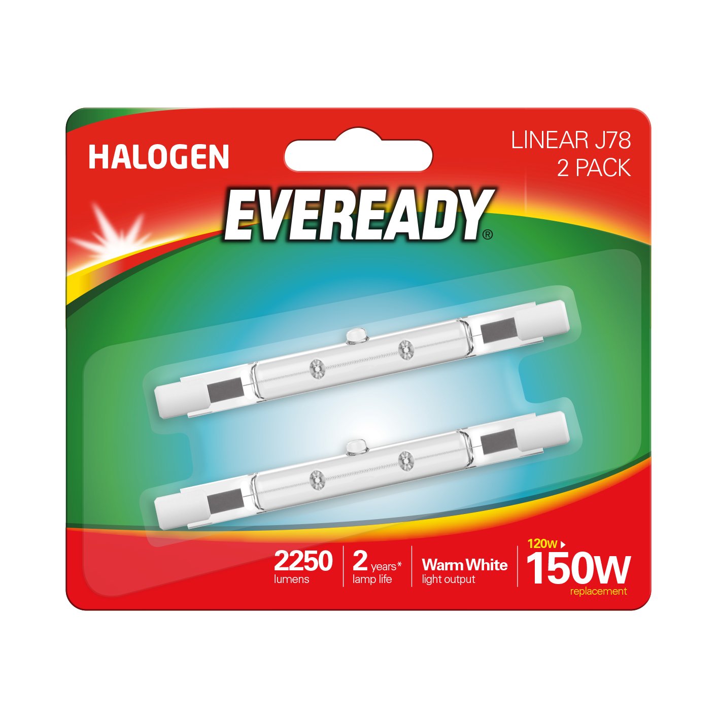 150w Eveready Energy Saving  Halogen R7s Light Bulb 78mm 240v 4 x 120w 