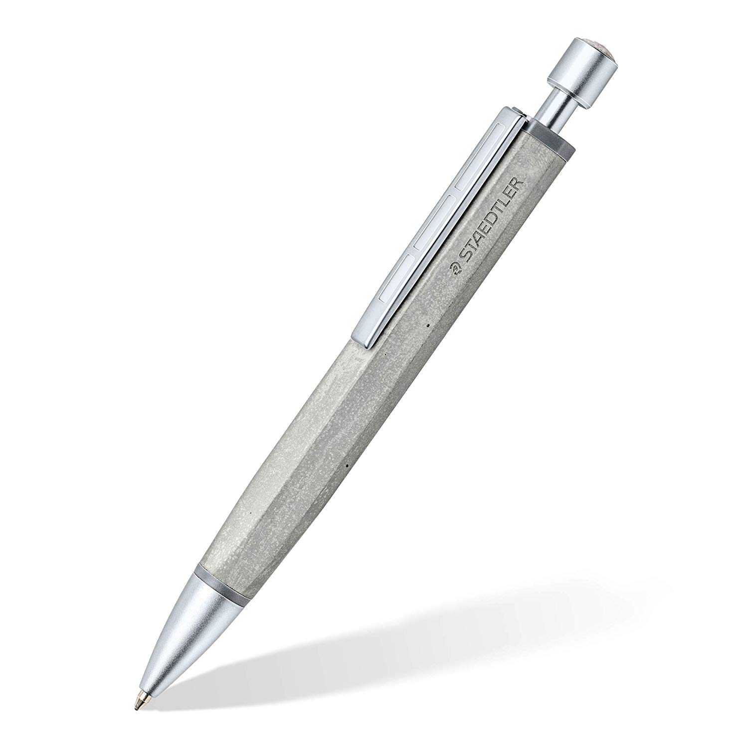 STAEDTLER 441CONB2-9 Concrete Premium Retractable Ballpoint Pen - Medium Line Width, Grey (Pack of 1) - Image 2