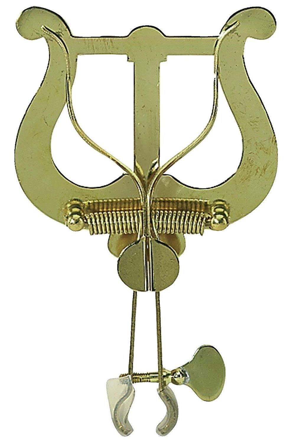 GEWA Marching Music Holder Trumpet - Brass - Large Lyra - 2 Pushers - With Clamp, Large for Trumpet with clamp