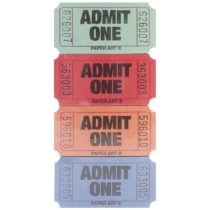 Creative Converting Admit One 2000 Tickets/Roll-Red, Blue, Orange and Green