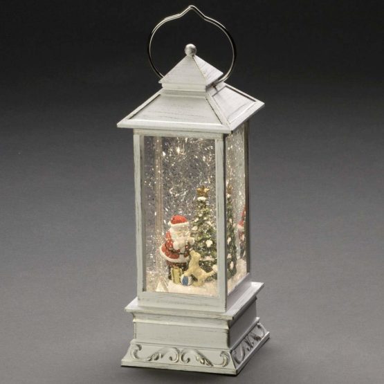 Konstsmide 4364-200 LED Snow Globe Lantern "Santa Dog and Tree Scene", Warm White Diodes, Large 27cm - Image 2