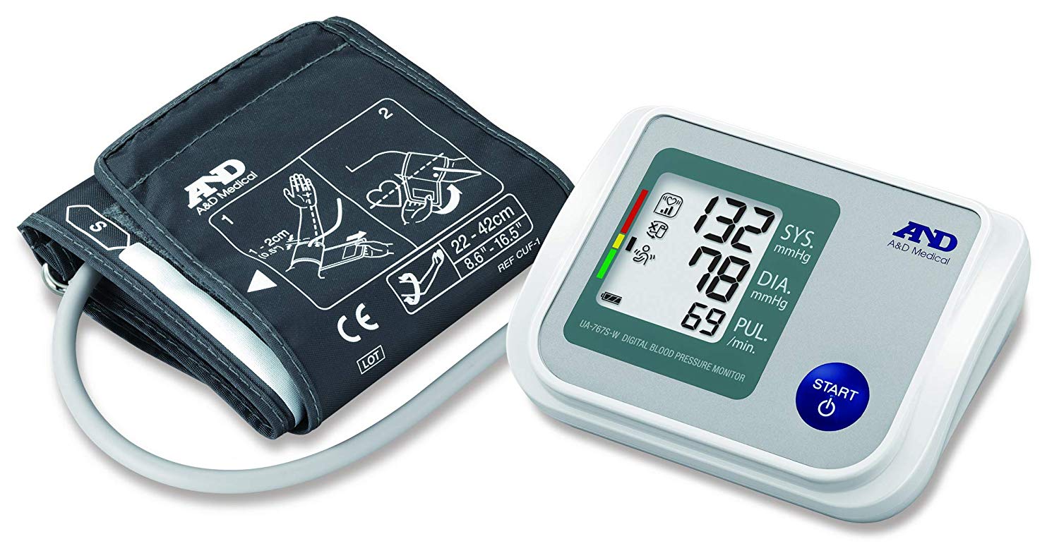 A&D Medical UA-767S-W Blood Pressure with Wide Range Cuff and AFib screening