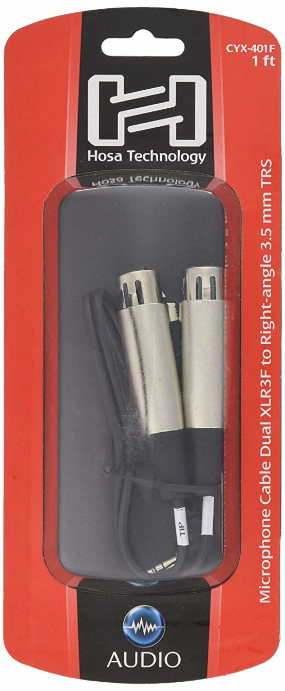 Hosa CYX401 °F Y-Cable 3.5 mm TRS-Xlr3 °F 30 cm