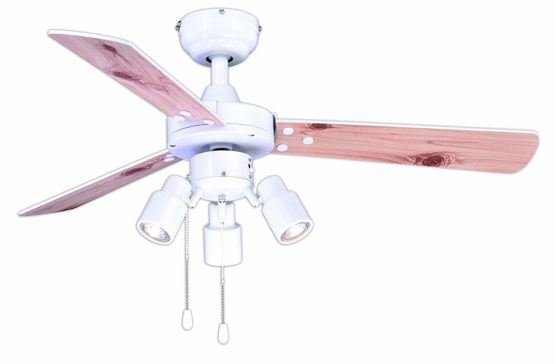 AireRyder Ceiling Fan Cyrus Chrome with Light and Pull Cords 42 inch 107 cm with Black and Silver Blades - Image 3