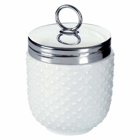 BIA Egg Coddler, Porcelain, White Dotted, Single