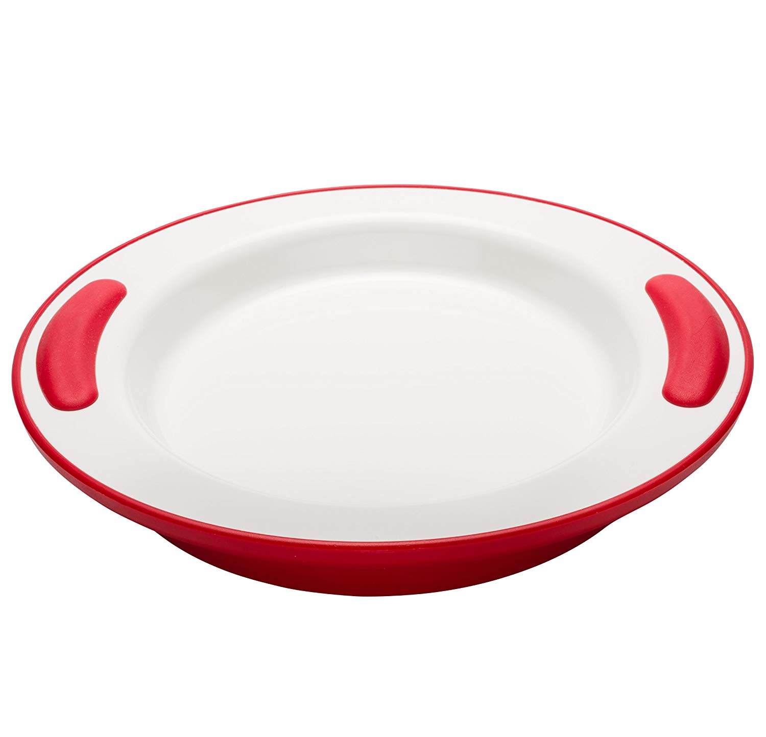 Soft Grip Keep Warm Thermo Plate Healthcare, Red/White, Medium