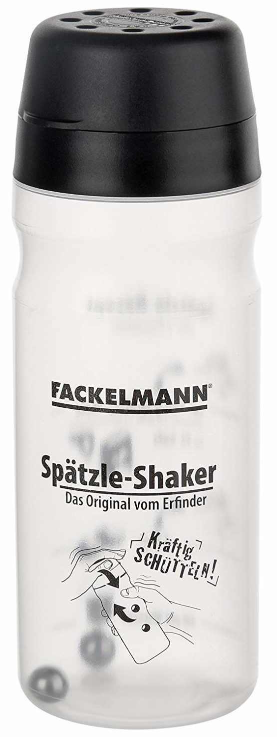 Fackelmann Plastic/Stainless Steel Spatzle-Shaker, White/Black, 21 x 7.5 x 5.5 cm